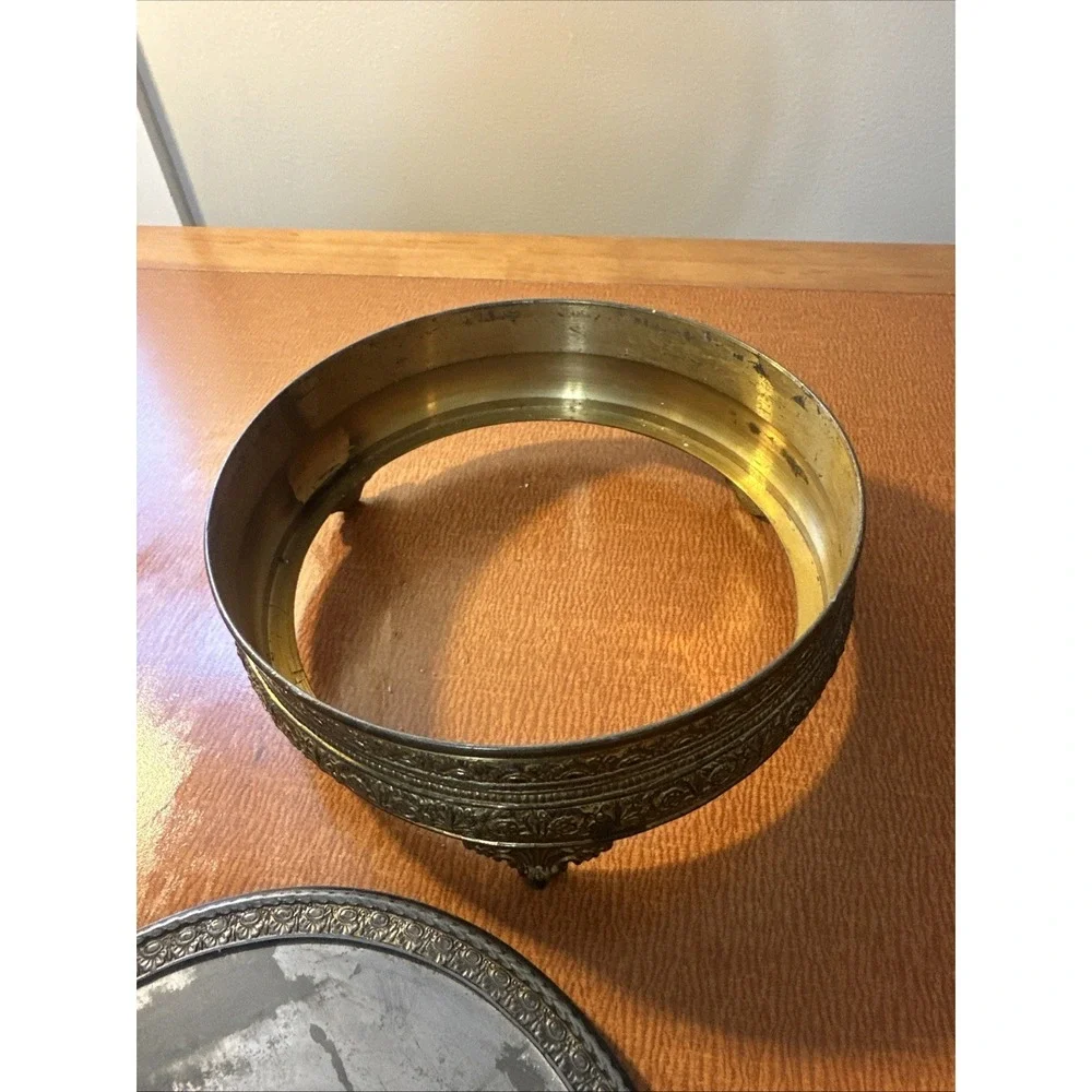 Antique Brass PNCW Triple Divided covered Trinket/Candy Dish‎